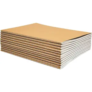 Better Office Kraft Notebooks Lined Paper, Bulk 8.3 in x 5.5 in, A5 Size, 60 Lined Ivory Pages, 80 gsm, Soft Cover Composition Notebooks, Stitched Spines, Kraft Travel Journals