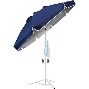 Shade Umbrella,  Portable Umbrella with Stand, 6.5ft Lightweight Free Standing Canopy for Sporting , Adjustable Instant Sun Protection and Easy to Carry, Navy Blue