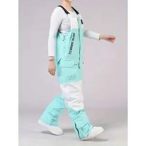 [Waterproof Snow Ski Pants] Waterproof Windproof Insulated Snow Ski Pants - Women's Tear Resistant Snowboard Winter Sports Coveralls Multi-Zipper Front Easy On/Off