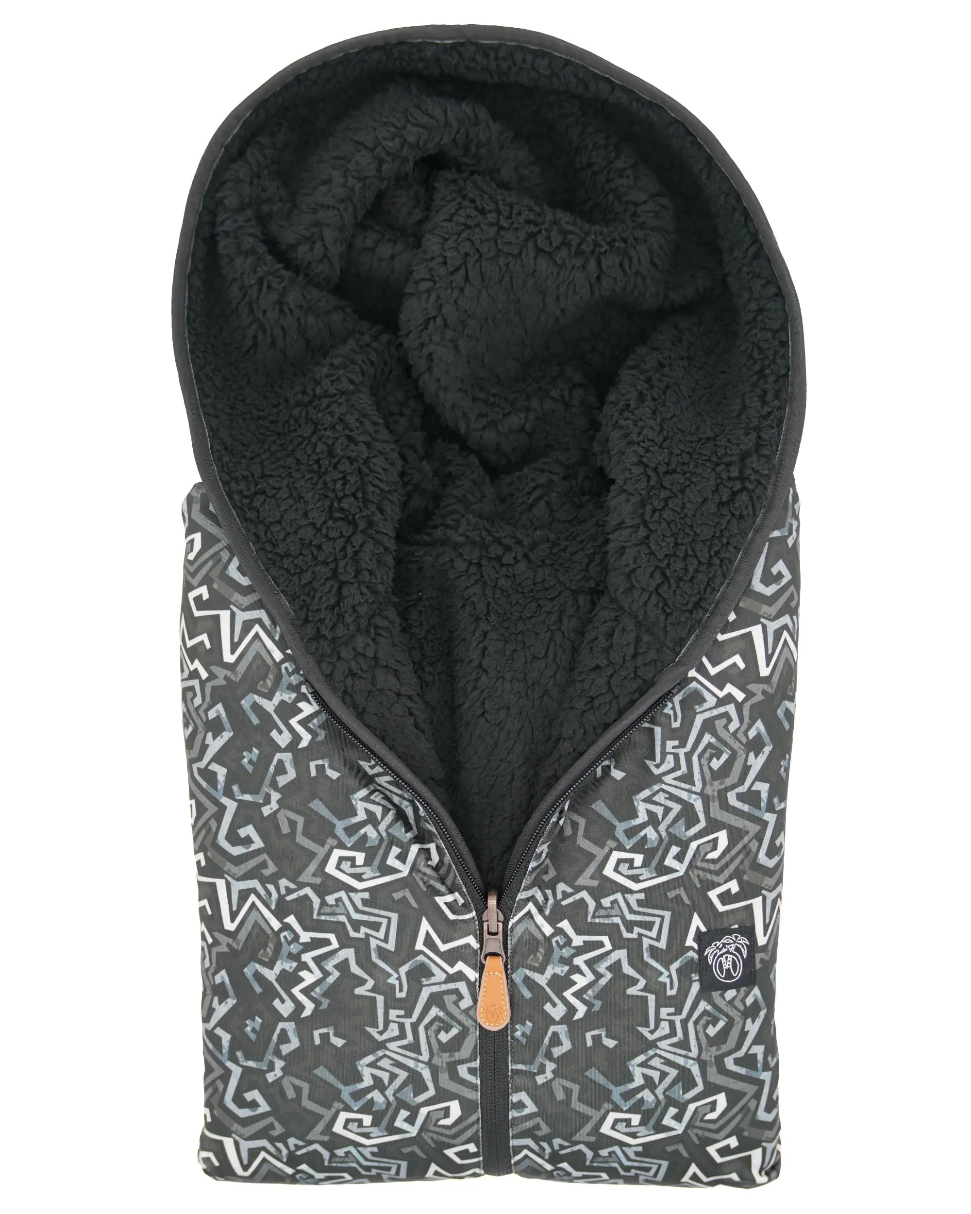 Reversible Sherpa 1/2 Zip Hoodie - Sale | Blackout Sherpa - Blackout Aztec