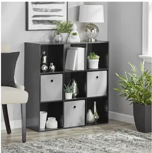Mainstays 11" 9-Cube Storage Organizer, Black