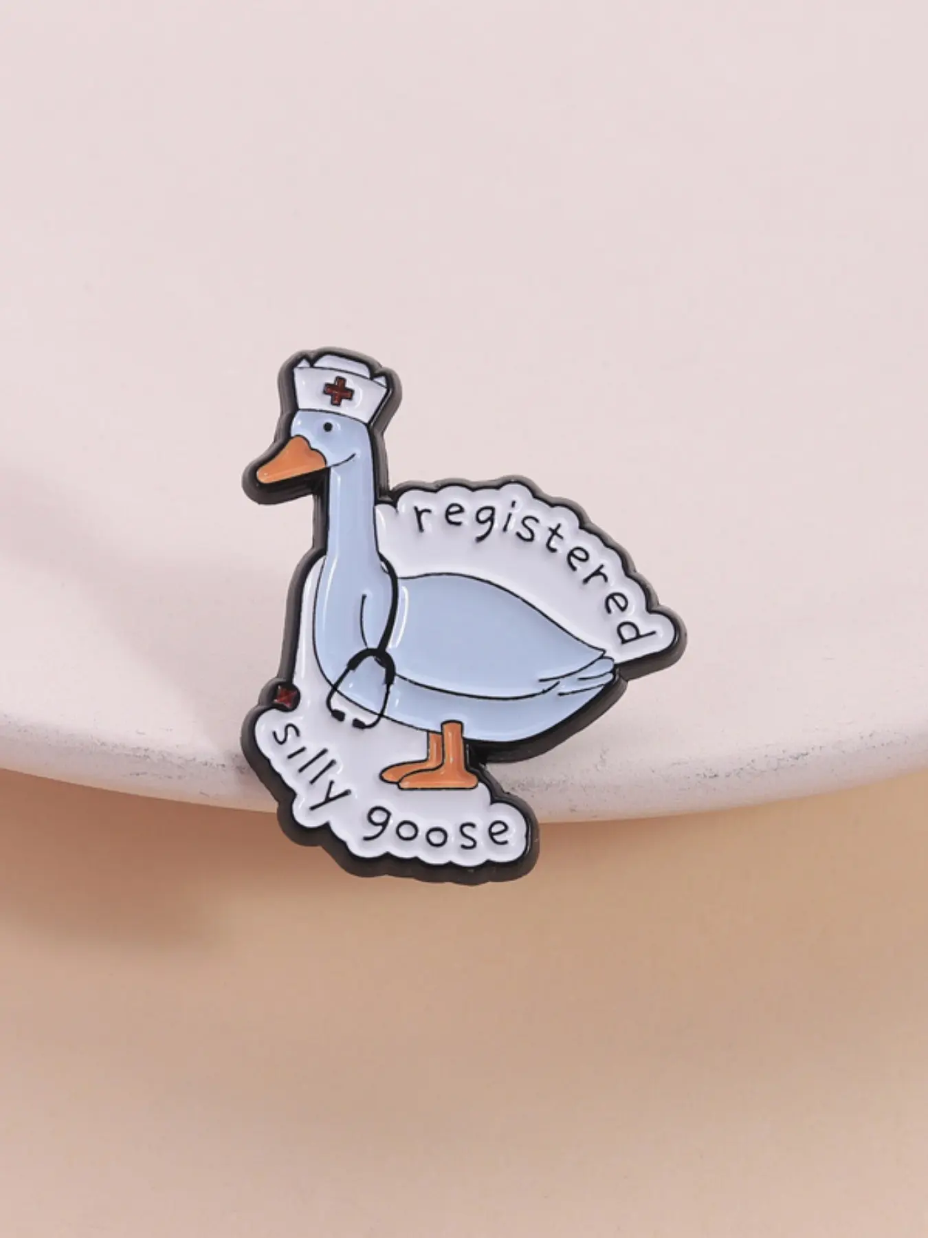 Register Goose Badge Alloy Brooch Pin Cartoon Funny Style Nurse Hat Stethoscope Medical Self-Parody Design, Daily Wear for Healthcare Professionals Hat Pins Metal Brooch