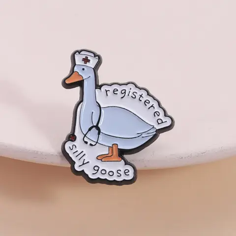 Register Goose Badge Alloy Brooch Pin Cartoon Funny Style Nurse Hat Stethoscope Medical Self-Parody Design, Daily Wear for Healthcare Professionals Hat Pins Metal Brooch Brooch Pin Clip