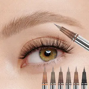 1PC Long-lasting Waterproof Ultra-fine Eyebrow Pencil, Eyebrow Makeup, Silky Smooth, Precise Application, Defined Brow Roots, Multi-functional Eyeliner and Lower Lashes, Black/brown, New Year's Gift and Valentine's Day Gift
