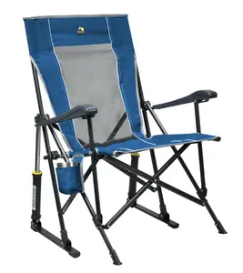 GCI Outdoor RoadTrip Rocker Foldable Rocking Camp Chair, Blue