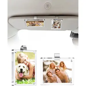 Magnetic Car Visor Photo Holders - Strong Clip-on Picture Frames for Sun Visor - Personalized Photo Display for Family, Pets & Memories - Car Accessories Christmas Gift with Secure Clips.