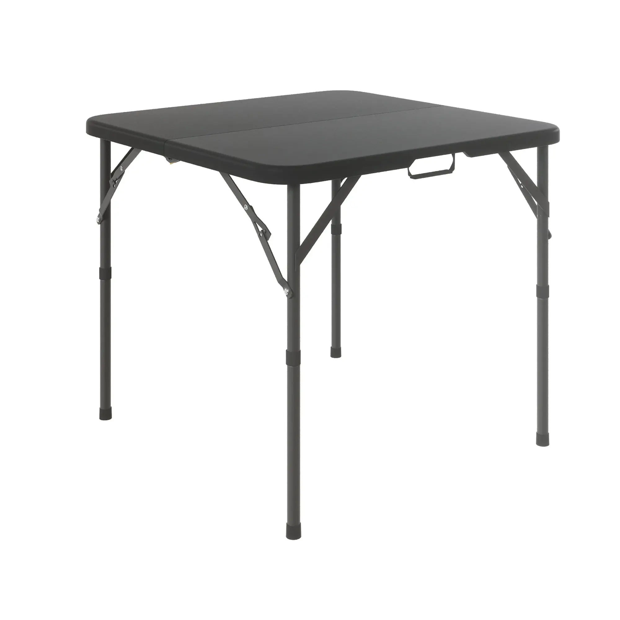 34" Square Fold-in-Half Plastic Card Table - Indoor Outdoor Furniture for Picnic, Party Events, Dining, Camping, Black