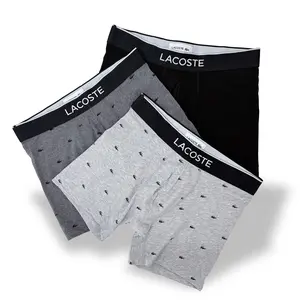 Lacoste 3-Pack Mini Croc Boxer Briefs Size SMALL Soft Cotton Stretch Fabric Everyday Comfort Designer Style
