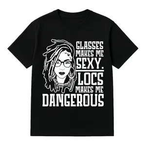 Cotton Locs make me Dangerous Afro Hair Black American African Girl T-Shirt