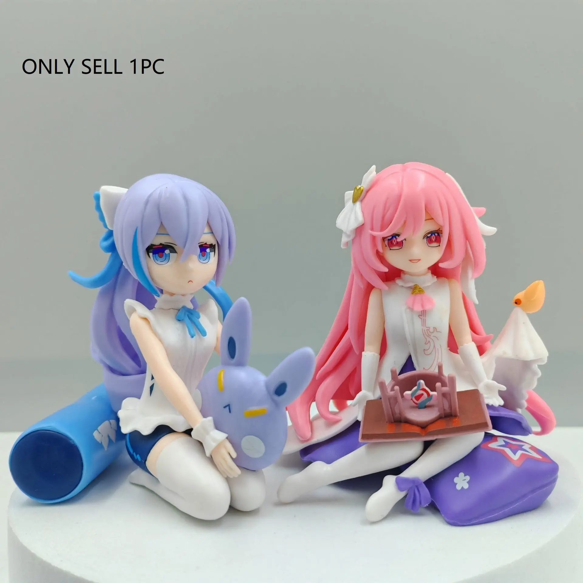 New Cute Anime Girl Figures Eli-Chan and Bronya Model Car Dashboard Decor Figurine Toy, Collectible Handmade Dolls for Fans