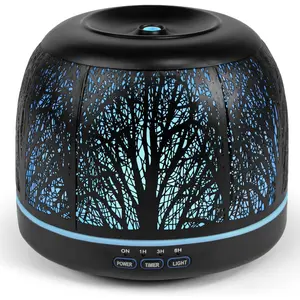 13.53oz Essential Oil Diffuser, Household Large-capacity Metal Diffuser, Diffuser with Remote Control, 7-color LED Light Humidifier for Bedroom, Gift Selection, Room Decoration, Teacher Appreciation (no Essential Oils Included By Default)