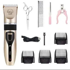 Rechargeable Cordless Electric Quiet Dog Shaver Clippers Set for Dogs, Cats, and Pets - Low Noise Grooming Kit with Thick Coats Trimmers