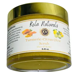 Kela Naturals Glow Papaya Turmeric Honey vanilla Coffee Face & Body Scrub - Skin Care, Body Care for Dark Spots, Acne Scars and soft skin