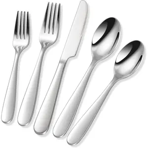 20 count Silverware Set, Stainless Steel Classic Cutlery Set for 4, Heavy Duty Mirror Flatware Set, -Grade Utensil Sets Includes Spoons Forks and  Dishwasher Safe