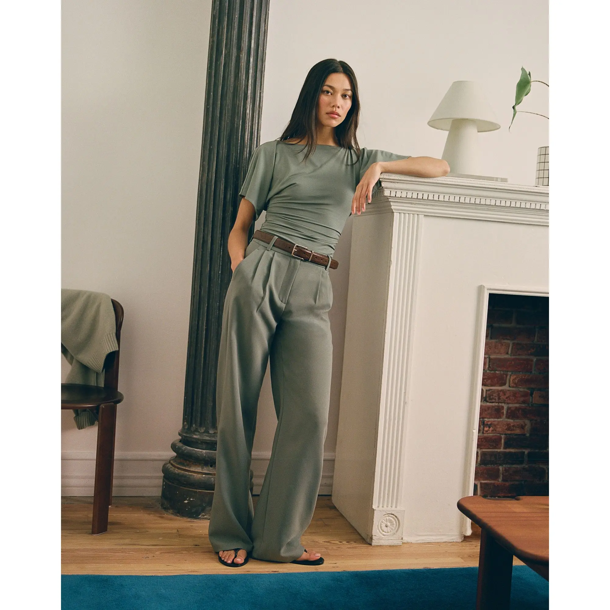 Abercrombie & Fitch A&F Sloane Tailored Wide Leg Pant