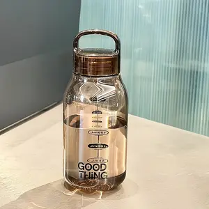 Luxury Japanese Minimalist Transparent Portable Water Cup, High-Transparency PC Material, Leak-Proof, Heat-Resistant, Easy to Clean, Unisex Design