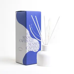 Reed Diffuser - Comes with Ivory Breeze Scented Diffuser Oil, Diffuser Sticks & Ceramic Bottle - Reed Diffuser Sets for Bedroom Living Room Office, Giftable & Stress Relief 150 ml/5.28 oz, White Aroma Fragrance Perfume Freshener