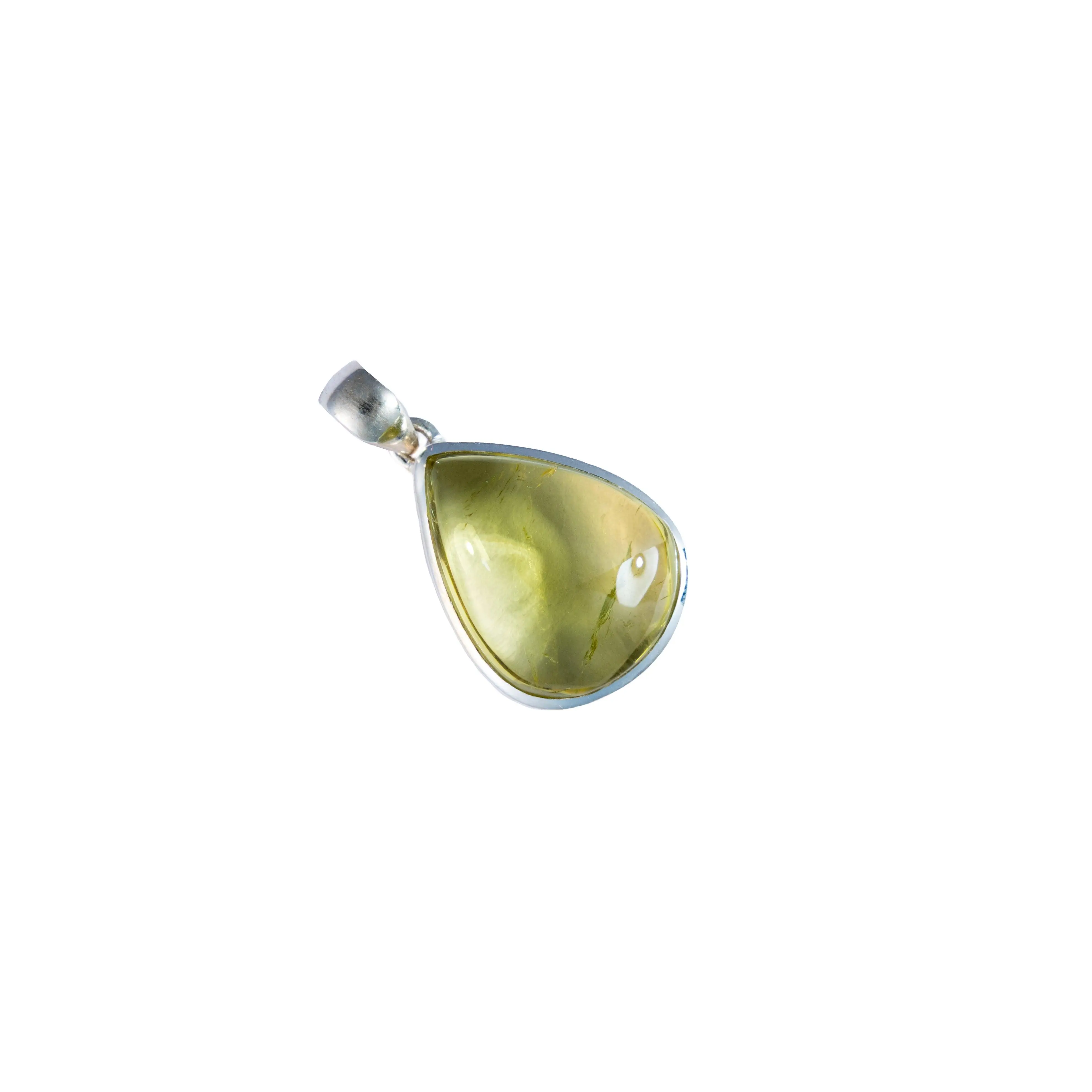 Lemon Quartz 925 Silver Pendant – Natural Crystal Pendants for women