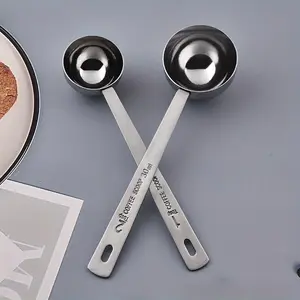 1pc Stainless Steel Coffee Scoop, Tablespoon Measuring Spoon Long Handle Coffee Spoon for Kitchen Cafe Making Coffee Making Tool