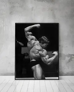 Arnold Schwarzenegger Poster, Black And White, Home Gym Decor, Vintage Movie Poster, Motivational Poster, Bodybuilding, Hustle Poster