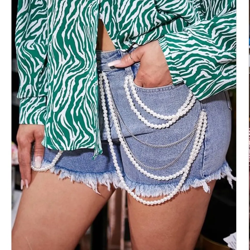 Pearl Chain Shorts Casual Bottom