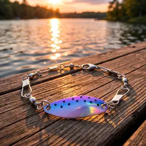 2026 New Style Handmade Fishhook Swivel Custom Fishing Lure Bracelet/Anklet for Women and Men - Handmade with Real Fishing Gear fishinglures