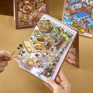 Dreamy Town Miniature Scenery Sticker Book, 40 Sheets Per Book, Perfect for DIY Crafts and Collectors, Ideal Gift for Kids and Adults