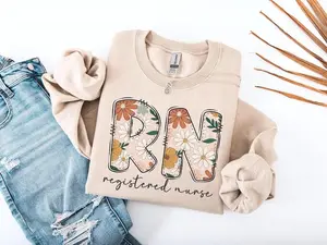 Registered Nurse Shirt, RN Crewneck, Gift for Nursing Grad, RN, Nursing Sweatshirt, Nurse Clothes, Registered Nurse T-Shirt Fit Tee