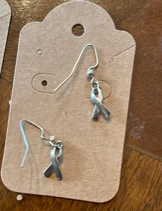 Cancer Awareness Ribbon Dangling Earrings
