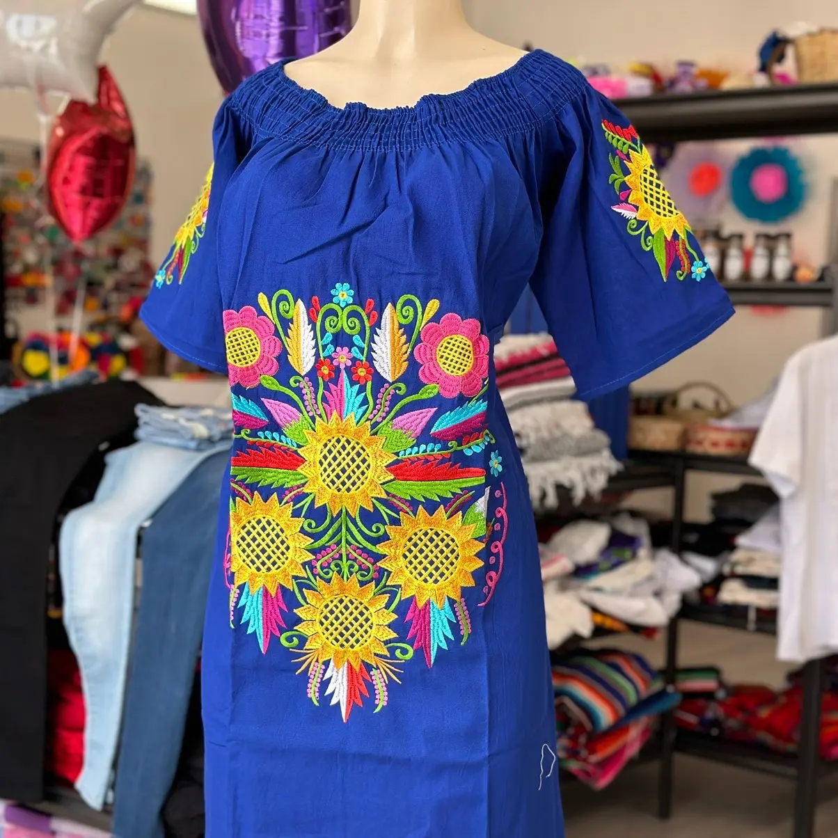 Beautiful XL Blue  Mexican Dress