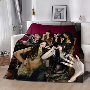 Girl Group Creative Themed Patterned Blanket, Thickened, Ultra-Soft, Made of Flannel Material, Trendy for 2026, Suitable for Winter Warmth, Multifunctional for Outdoor Travel And Camping, Perfect for All Seasons