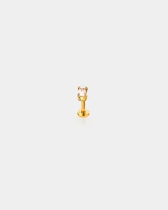 Rectangle CZ Threadless Push Pin Helix Stud