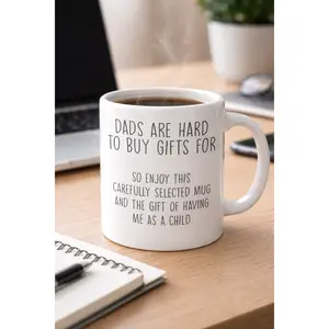 Dads Are Hard To Buy Gifts For Mug, Funny Father's Day Gift, Step Dad Coffee Mug, Cute Quote Mug for Dad