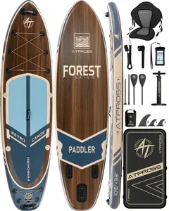 [Spring Glow Up] 10'6''x33''Inflatable Stand Up Paddle Board, 400lbs Extra Wide Stand Up Paddleboard with Kayak Seat, Anti-Slip EVA Deck Premium SUP Accessories Kit, Non-Slip Stable Deck Boat for Yoga Fishing Surf