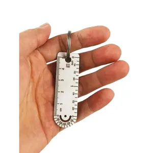 1 Portable Titanium Ruler,  Ruler,  Titanium Key Ring, EDC Measuring Tools cm/inch Ruler Stationery Math Geometry