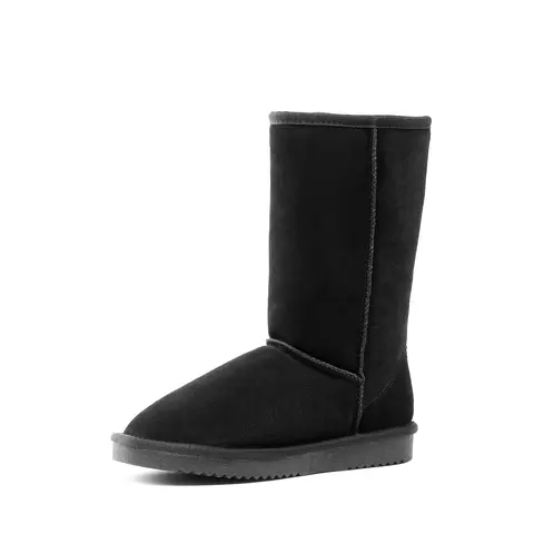 Dream Pairs Women's Suede Look Slip-On Flat Moccasin Booties - Sheep Skin Lining, Rubber Anti-Slip Sole, Indoor/Outdoor Daily Wear Snow Boots, Women's Shoes,outdoorfun