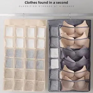 Large Capacity Hanging Bra Underwear Storage Bag Double Sided Closet Organizer for Socks Lingerie Home Storage