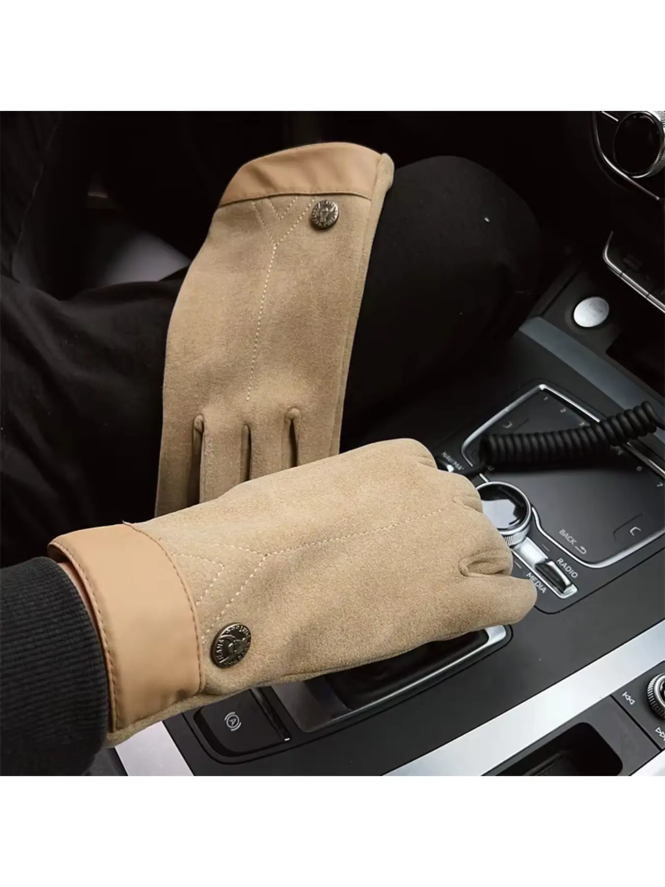 Men's Winter Gloves with Fleece Lining, Thermal Warmth, Thin & Touchscreen Compatible for Electric Bike, Driving, Cold Protection, and Outdoor Sports