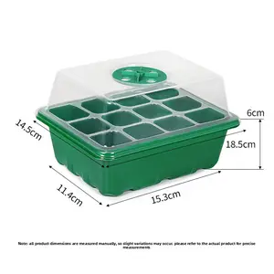 Gardening multifunctional planting pot Premium rectangular succulent seedling box with ventilation holes 6/12 holes three-piece set for home garden