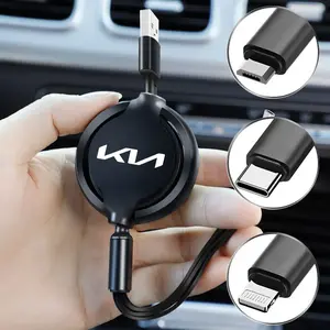 3-In-1 Charging Cable, Multi USB Port, Type-C & Micro USB, Compatible with Kia Models, Durable Design, Ideal for Daily Use