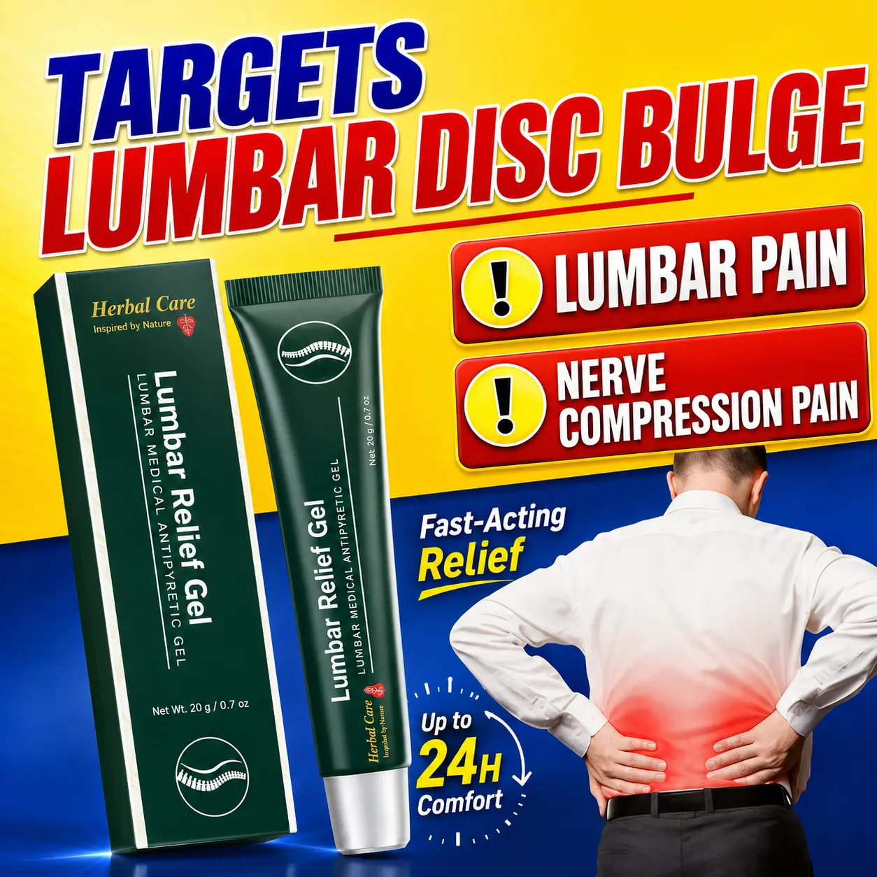 Herbal Lumbar Patch for Lower Back Pain Relief - Eases Muscle Strain, Soreness, Stiffness, Tightness from Prolonged Sitting & Work, Soothes Spinal Discomfort (Beauty & Personal Care, Bath & Body Care Sets), Muscle Relief