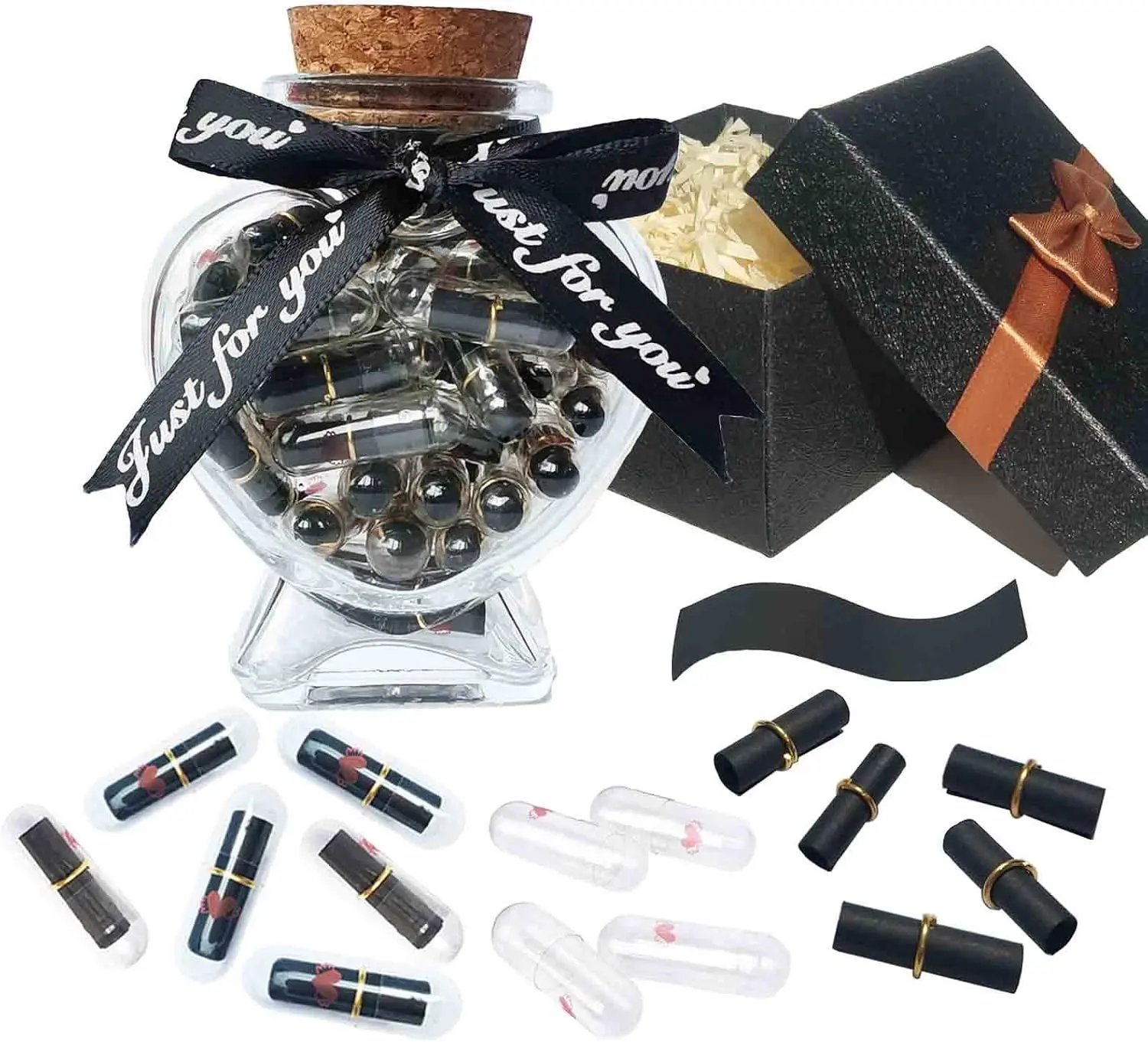 Capsule Letters Message in a Bottle Kit Cute Things Gifts for Girlfriend Boyfriend Love Notes for Him Her Love Letter Paper for Valentines Day Birthday Anniversary Christmas Gift