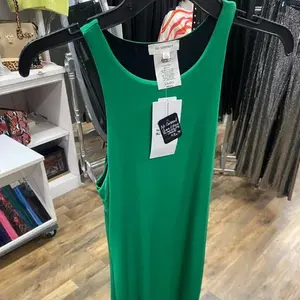 No comment green and black reversible dress