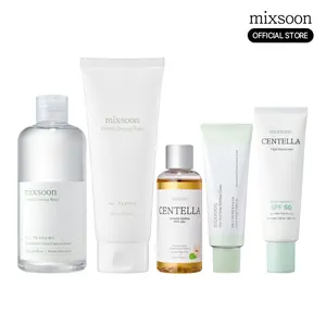 [mixsoon Official Shop] Centella Jeju Green Skincare Set - Vegan, Lightweight Full Sensitive-Skin Routine with Hyaluronic Acid Cleanser, Foam Cleanser, and Sunscreen