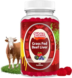 Well&Whole Grass Fed Beef Liver Gummies, Dessicated Beef Liver Supplement for Energy, Immunity, and Full Wellness - Non GMO, Gluten Free, 60 Counts