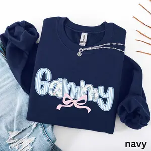 Trendy Coquette Pink Bow Gammy short-sleeve T-SHIRT Or Sweatshirt, Gifts for Gammy Grandma