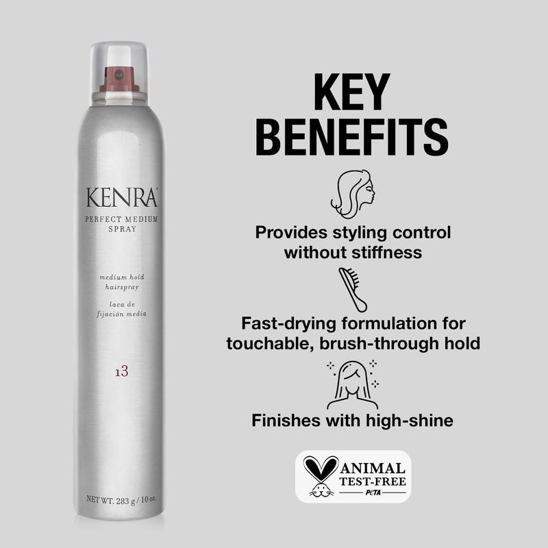 Kenra Thermal Styling Spray 19 & Perfect Medium Spray 13-  300mL & 283g for Heat Protection and Fast-Drying | All hair