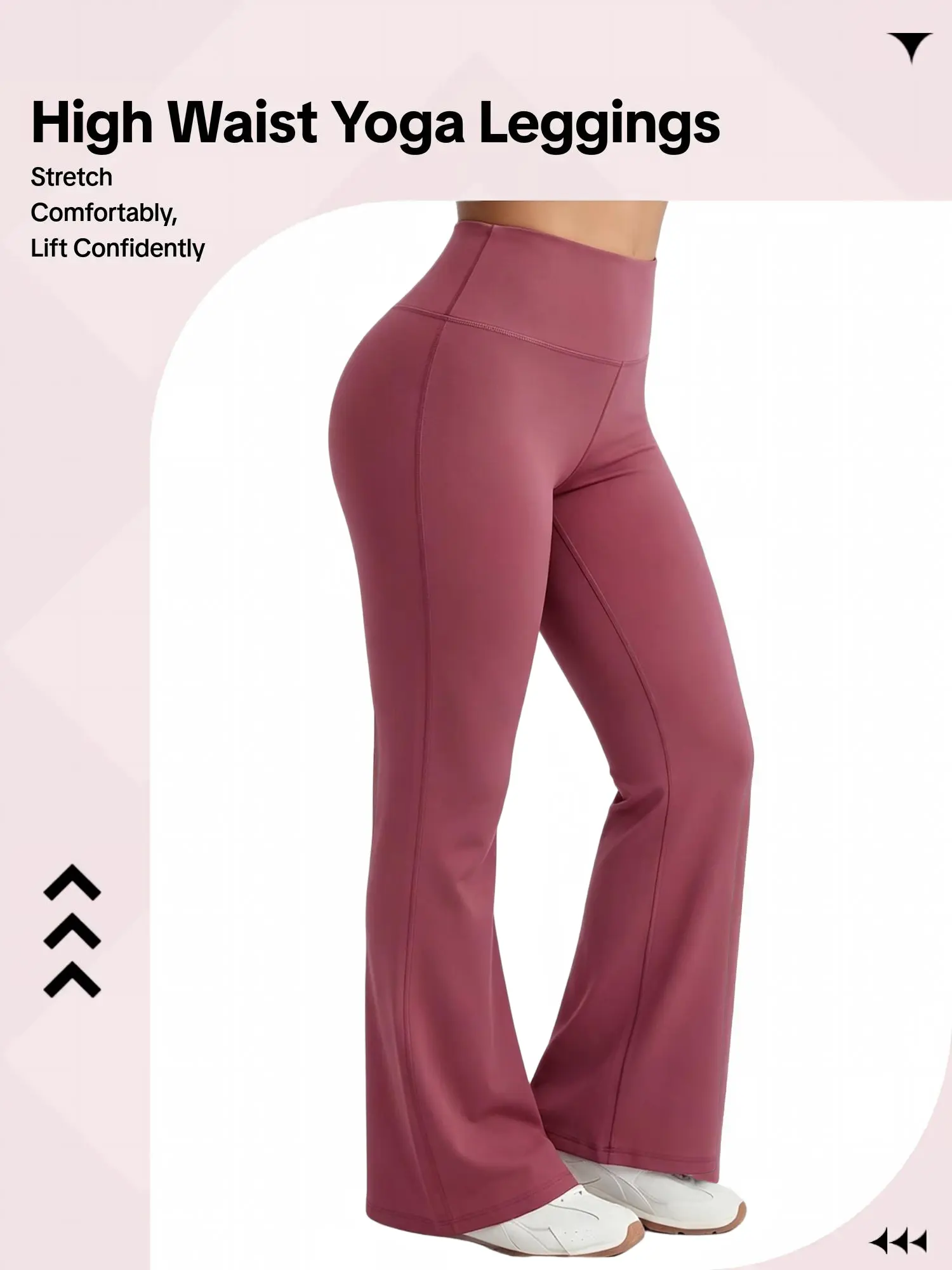 High Waist Flare Yoga Pants for Women, Soft Stretchy Straight Workout Leggings, Tummy Control Butt Lifting Casual Athletic Gym Lounge Bell-Bottom