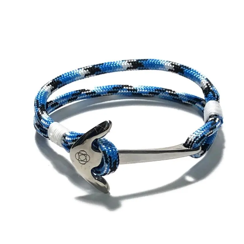 Blue Ice Nautical Anchor Bracelet Stainless Steel 074