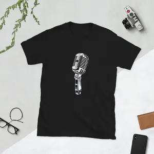 Retro 50s Microphone Monochrome Unisex T-Shirt